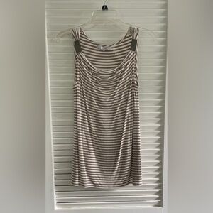 Striped Brown and White Women's Dress